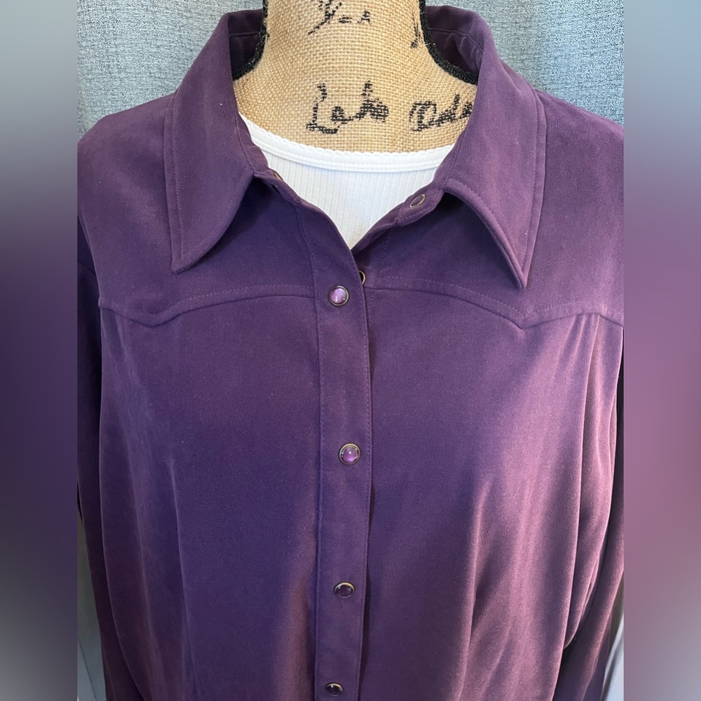 Denim &Co Purple Shacket